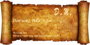 Darvay Mária névjegykártya